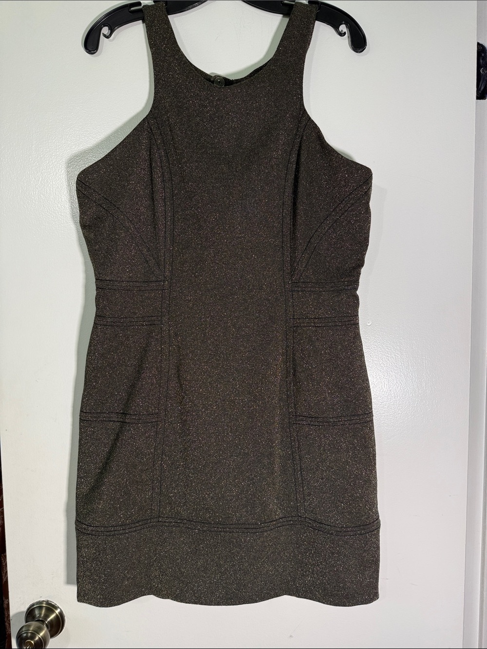 BCBGeneration Shimmer Mini Dress in Dark Brown